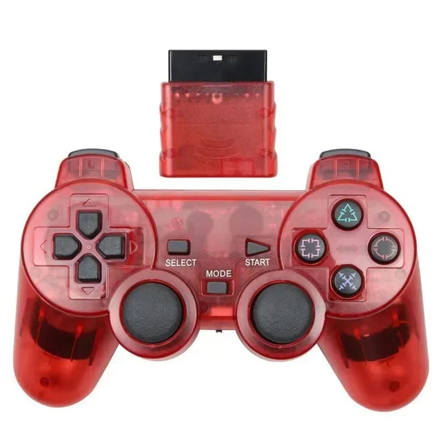 Controle Wireless 2.4G para PS2 com Vibração Dupla e Conexão USB para PC