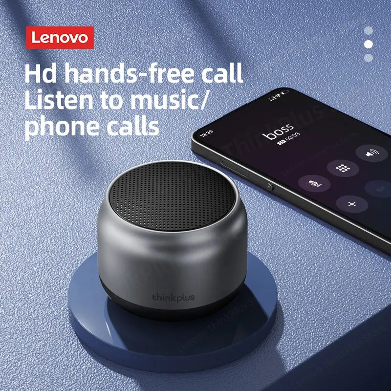 Caixa de Som Bluetooth Lenovo K30 Portátil e à Prova d'Água, com Som Surround e Potente Bass, Ideal para Passeios ao Ar Livre. Com Microfone Integrado e Conexão USB.