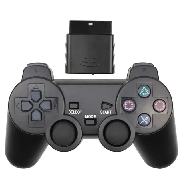 Controle Wireless 2.4G para PS2 com Vibração Dupla e Conexão USB para PC