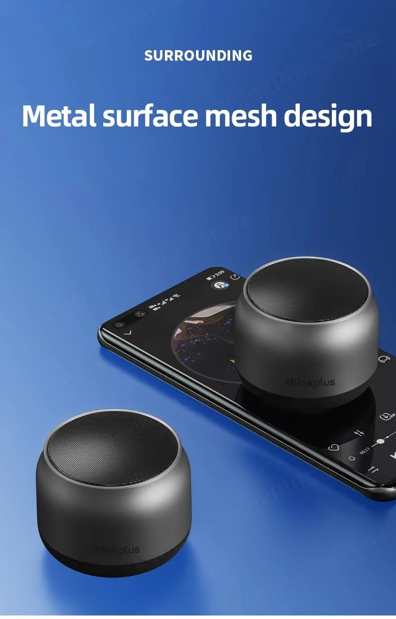 Caixa de Som Bluetooth Lenovo K30 Portátil e à Prova d'Água, com Som Surround e Potente Bass, Ideal para Passeios ao Ar Livre. Com Microfone Integrado e Conexão USB.